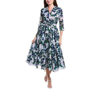 Samantha Sung Womens Aster Midi Dress, Blue